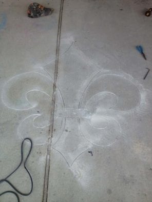 Acid Stain Stencil Saw Cut