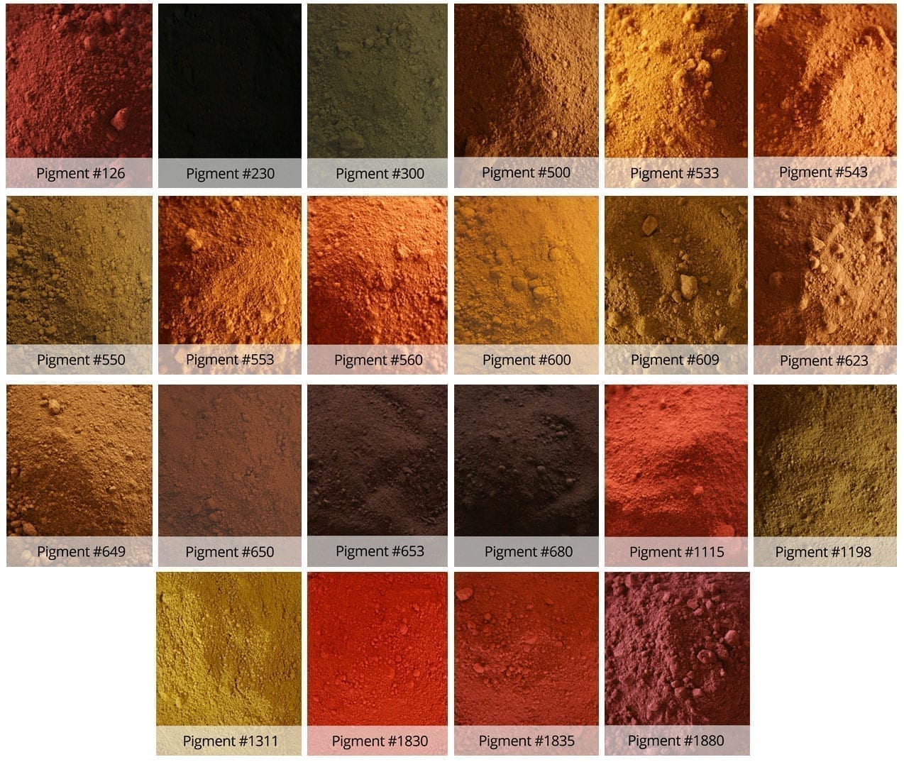 Iron Oxide Concrete Pigment Colors