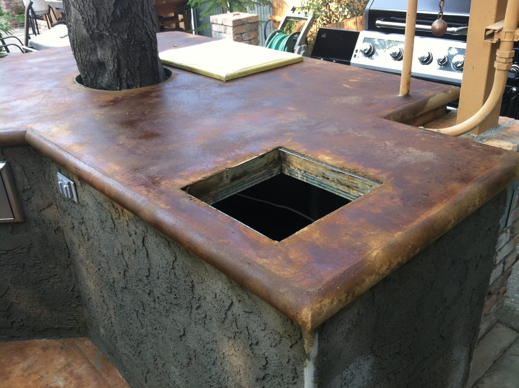 Outdoor kitchen concrete countertop best sale