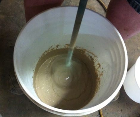 Mixing Concrete Countertop Mix with Hand Mixer