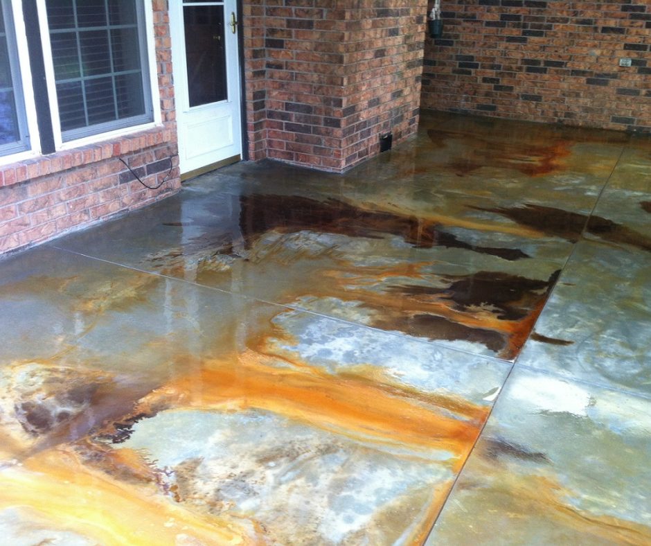 How To Make Concrete Acid Stain Look Marbleized Direct Colors