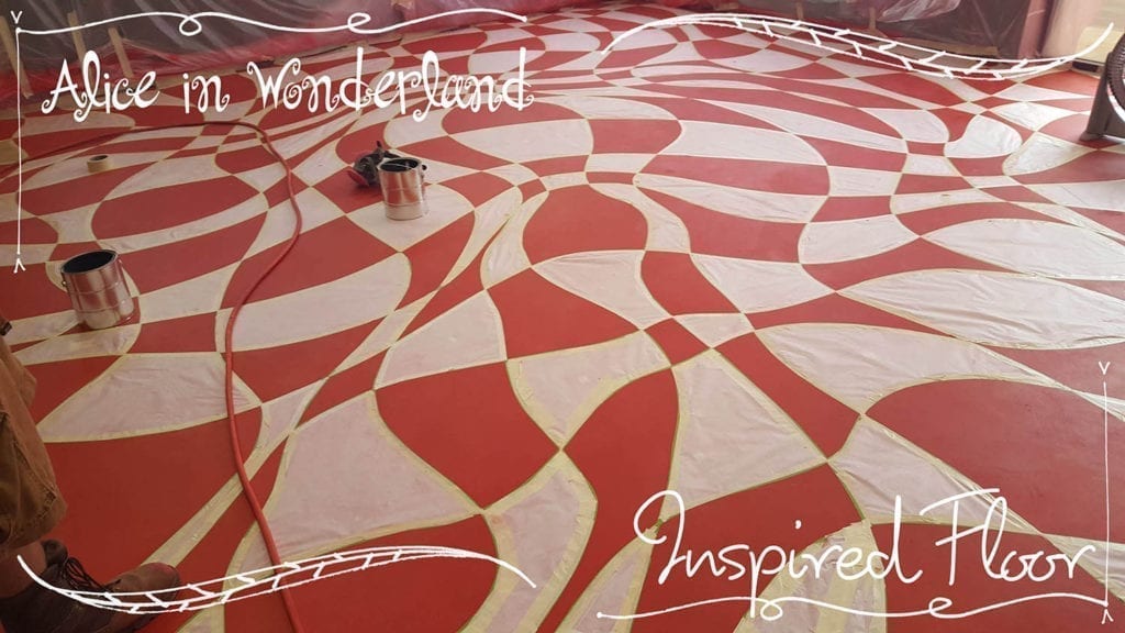 Concrete Dye Checkerboard Floor