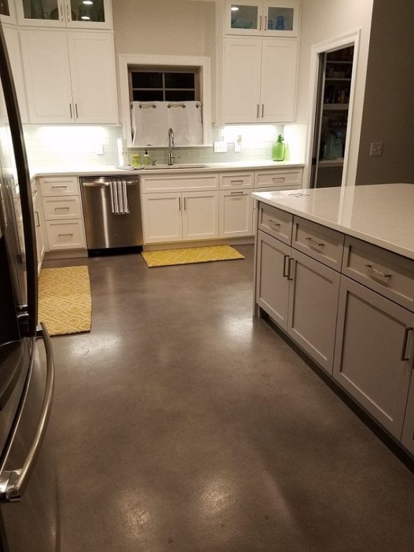 Gray Industrial Look Stained Concrete Floor