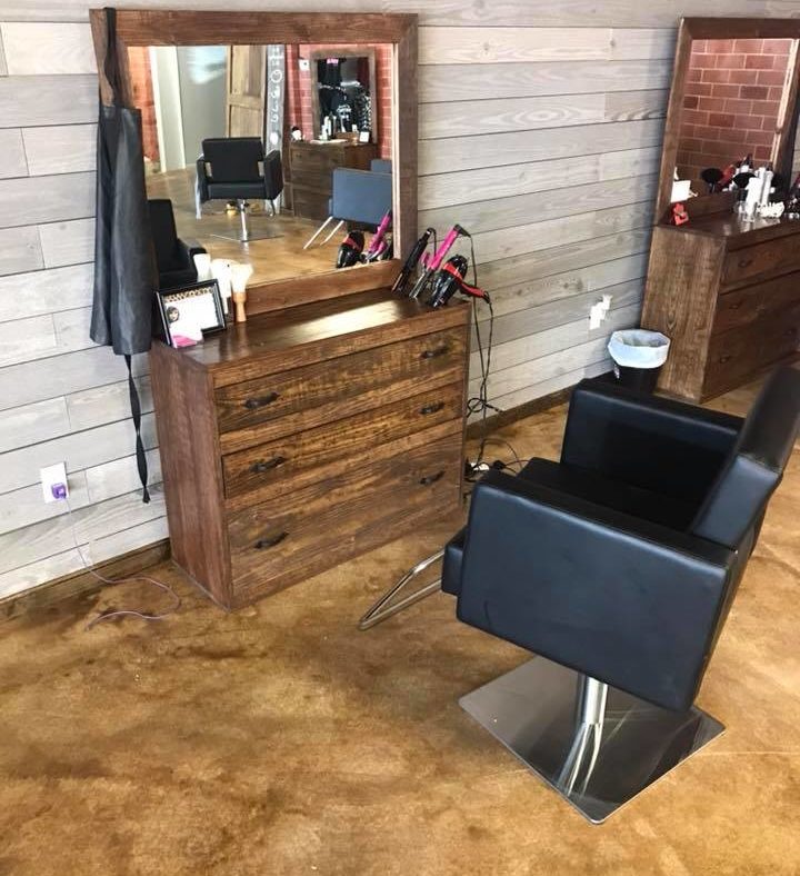 Acid Stained Concrete Floor and Faux Finished Walls Acid Stained Hair Salon Concrete Floor