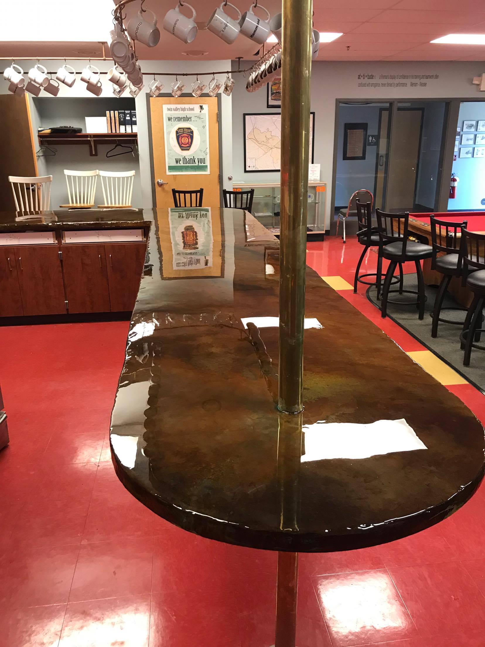 Firehouse Acid Stained Epoxy Countertop
