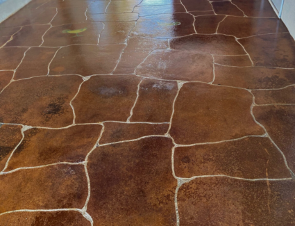 Stained Old Hurricane Damaged Concrete Floors