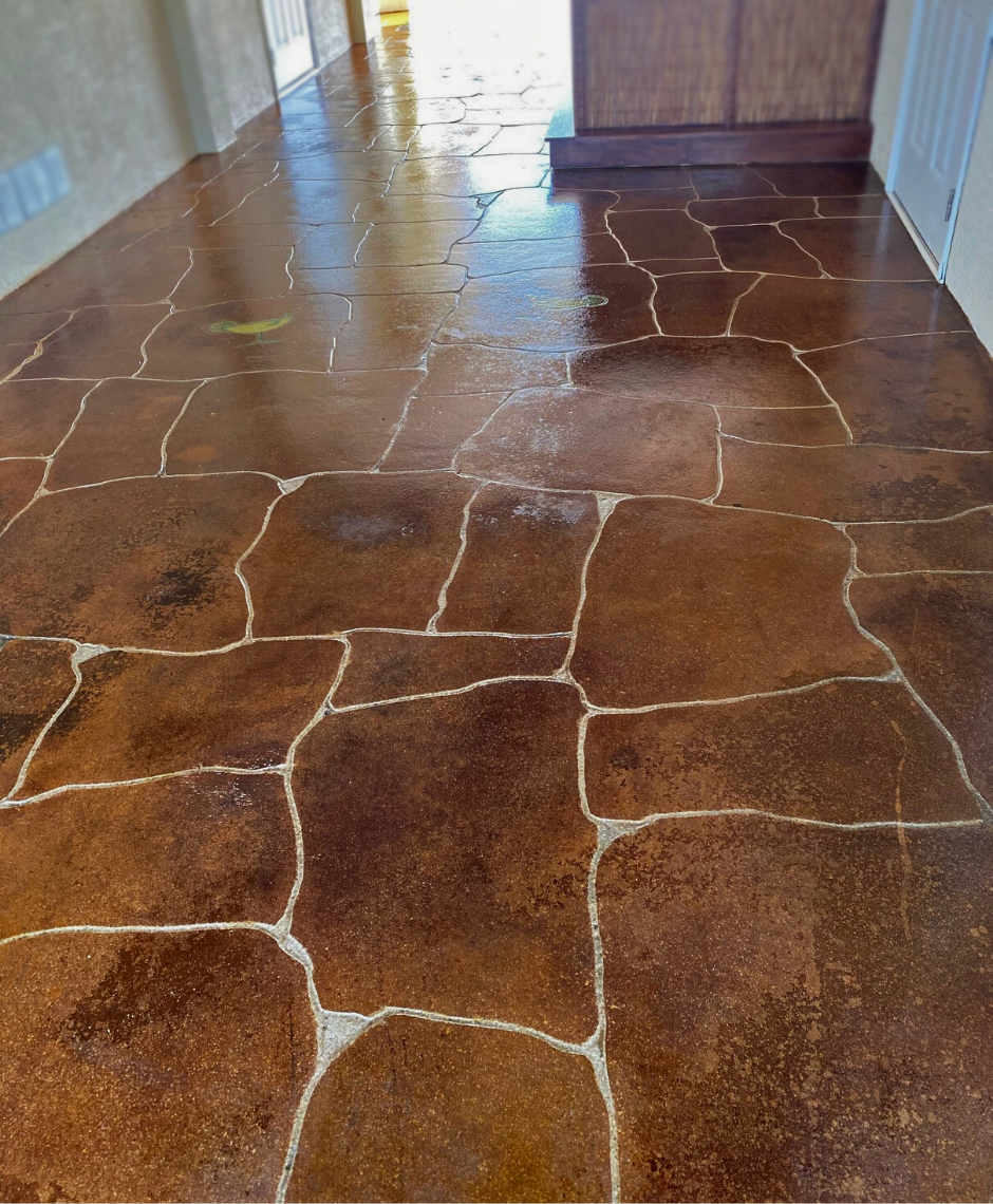 Stained Old Hurricane Damaged Concrete Floors