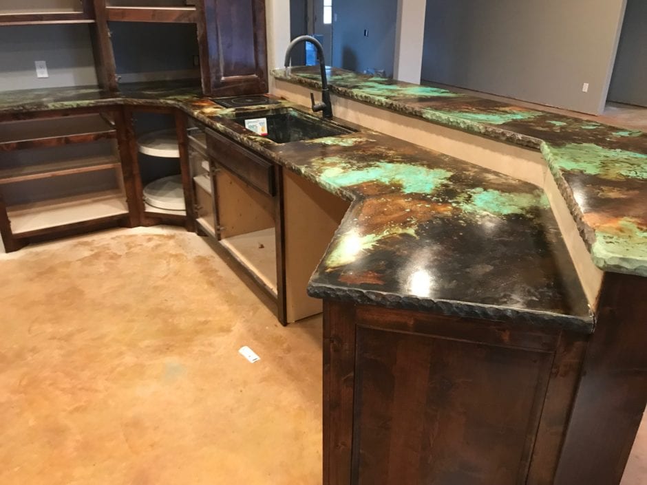 Acid Stained Kitchen Countertops