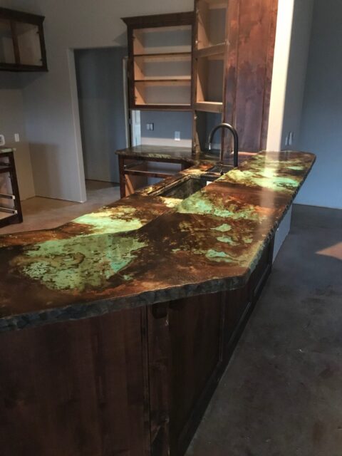 acid stained kitchen countertops