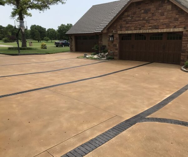 Concrete Stained Driveway and Patio