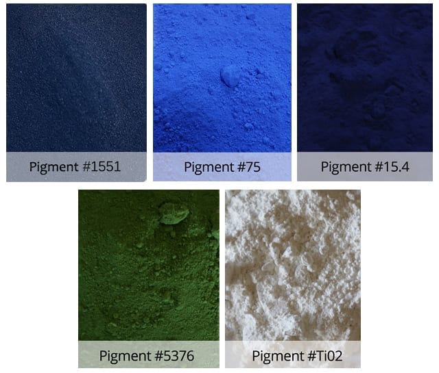 DCI Premium Blue, Green and White Concrete Pigment Colors