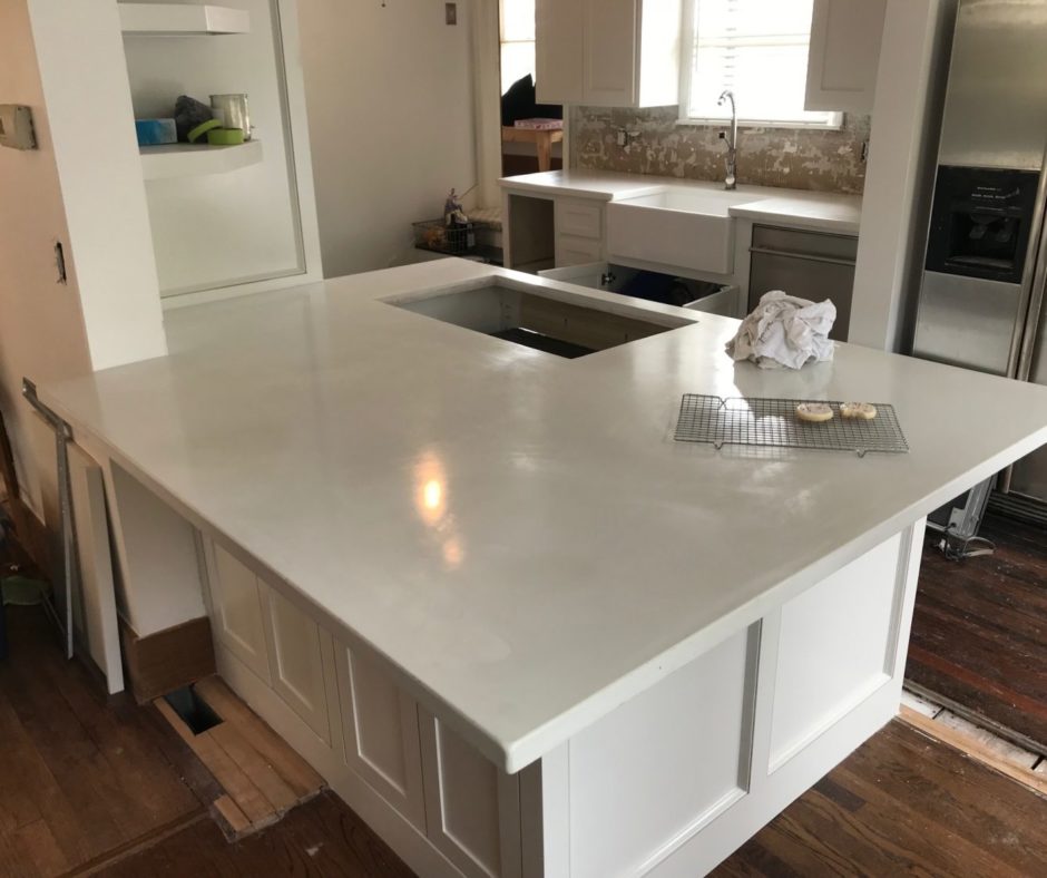 White Concrete Countertop Integral Pigment Direct Colors