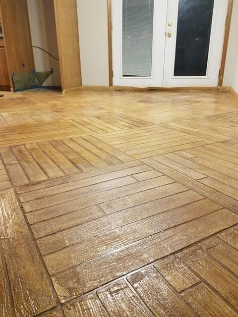 Faux Wood Concrete Floor