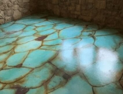 Turquoise Stained Concrete Floors