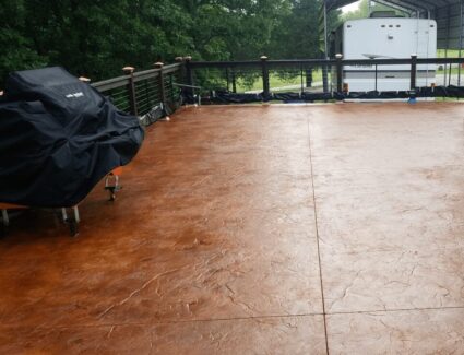 Acid Stained Stamped Concrete Patio