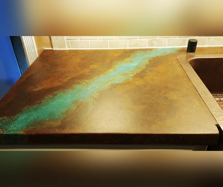 Acid Stained Concrete Countertop