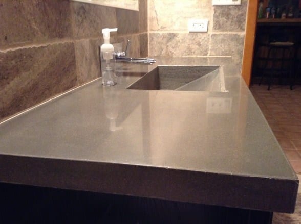 Polished Concrete Vanity, Concrete Vanity Top With Integrated Sink Diy