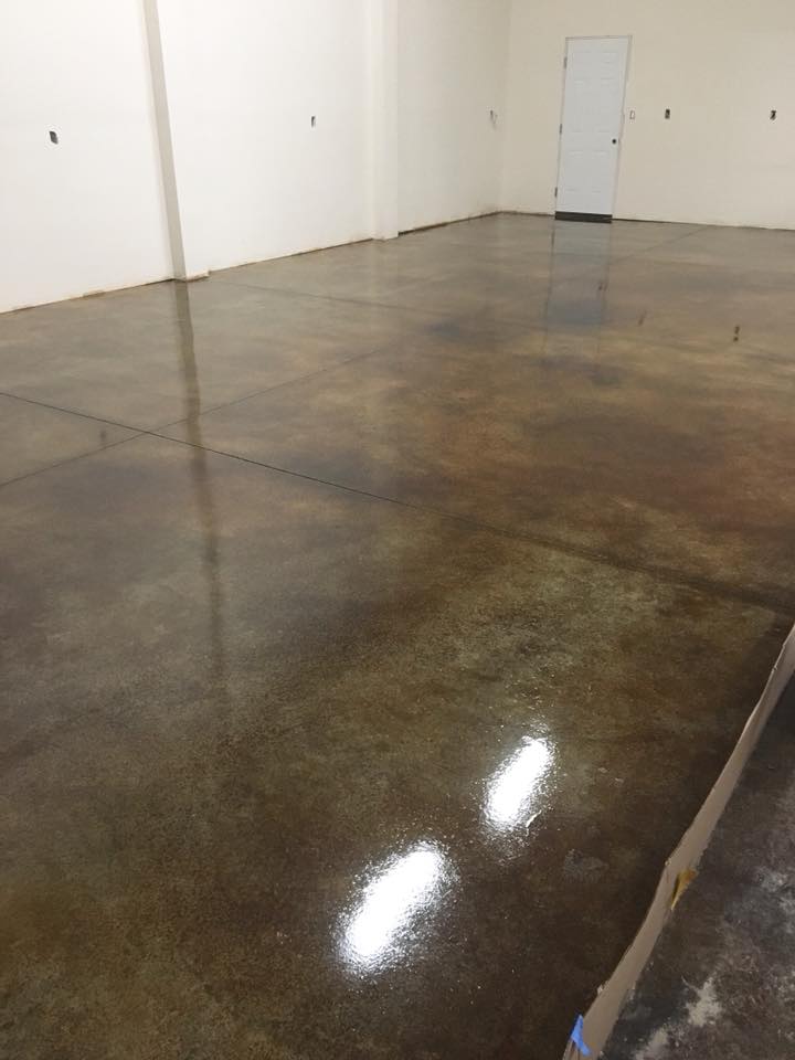 Acid Stained Garage Floor