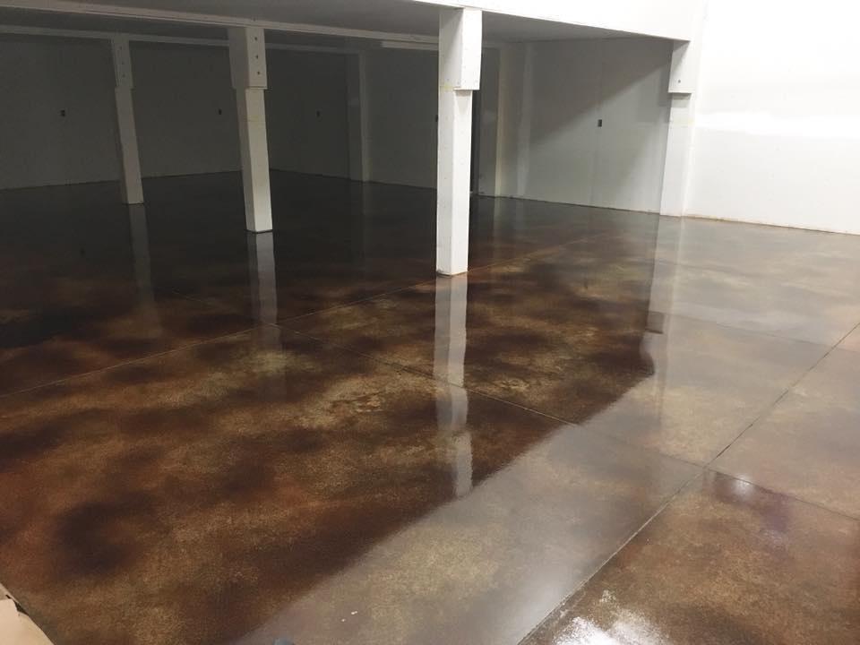 Acid Stained Garage Floor