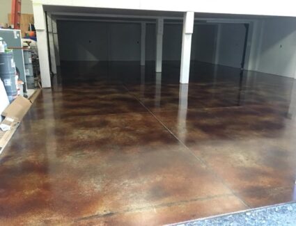 Acid Stained Garage Floor