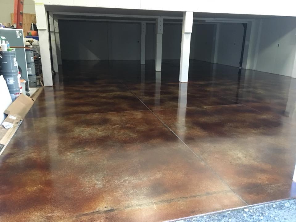 Acid Stained Garage Floor