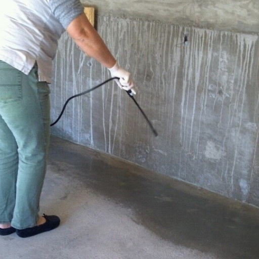 Applying Azure Blue EverStain on Concrete Floor