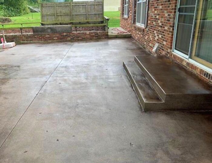 Coffee Brown Acid Stained Concrete Patio Floor