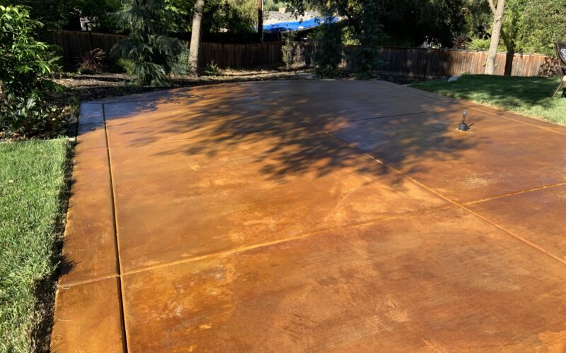 Cola EverStain on Brushed Concrete Patio