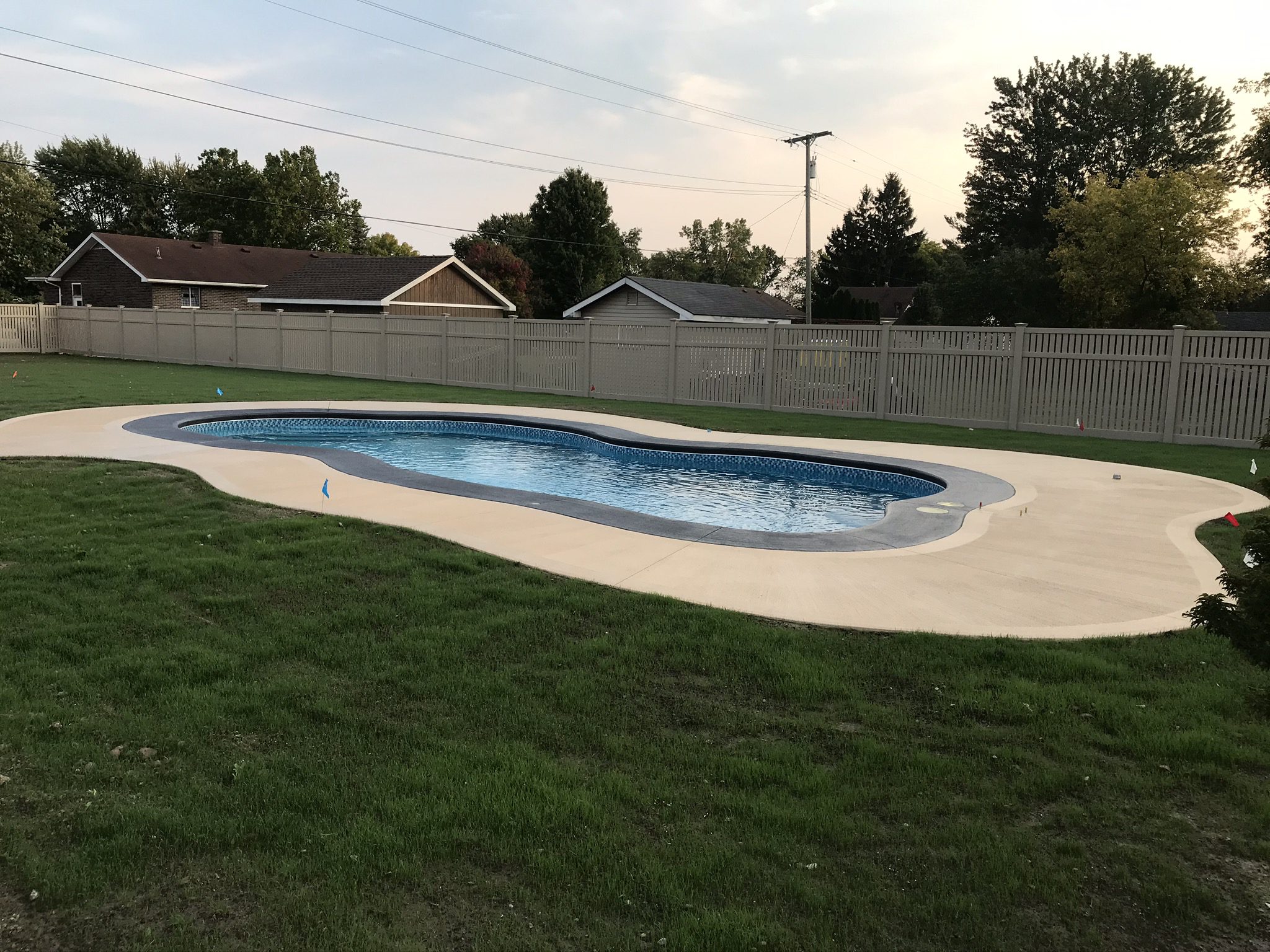 Refinished concrete pool deck