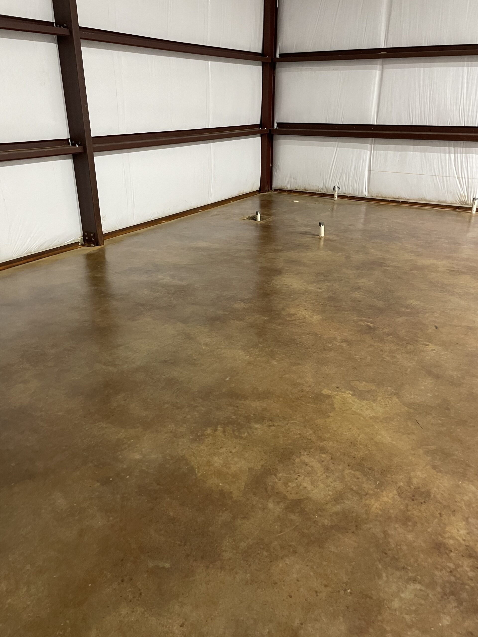 Shifting Sand & Coffee Brown EverStain on Concrete Floor