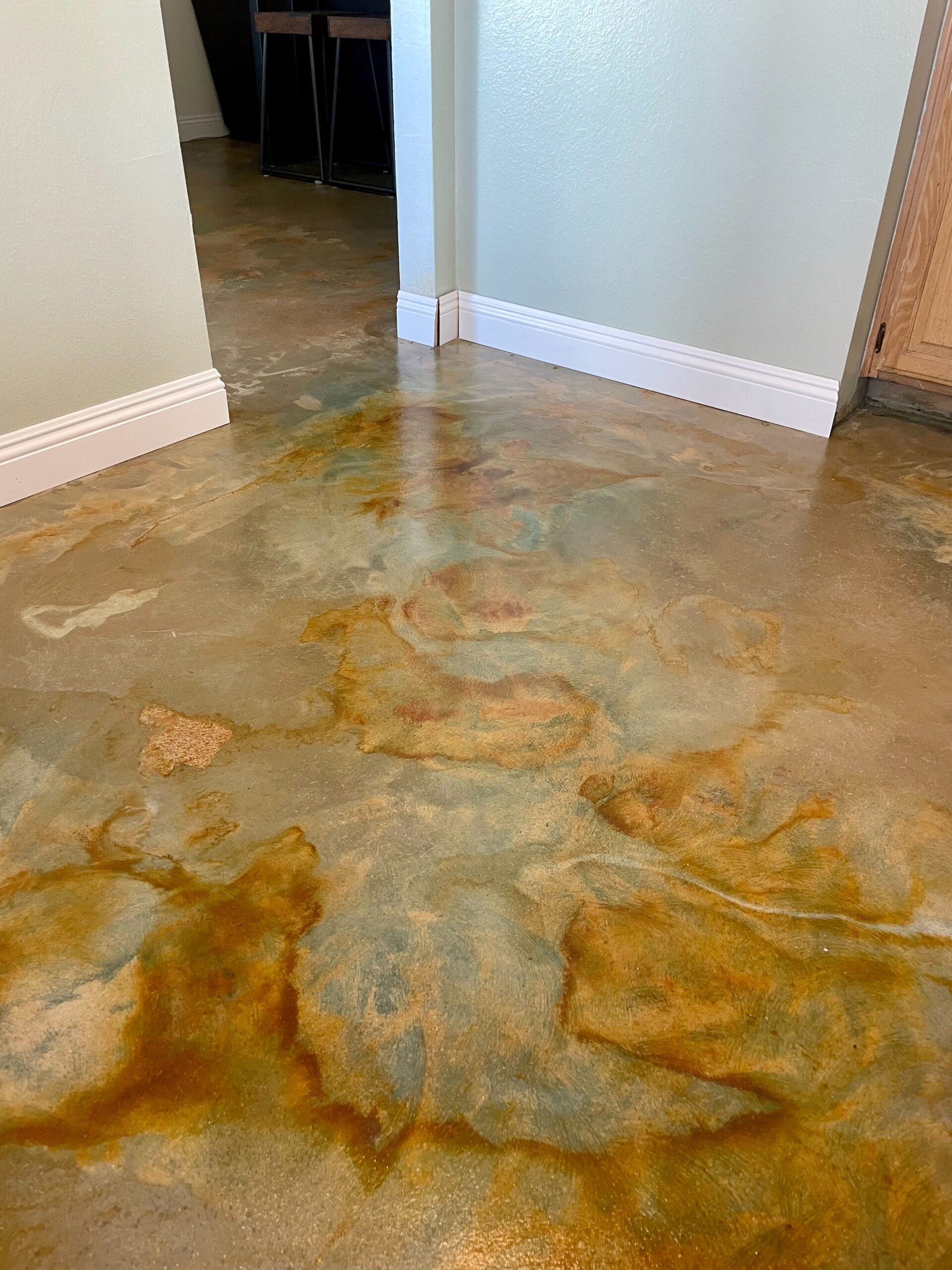 Acid Stained Concrete Floor in nook