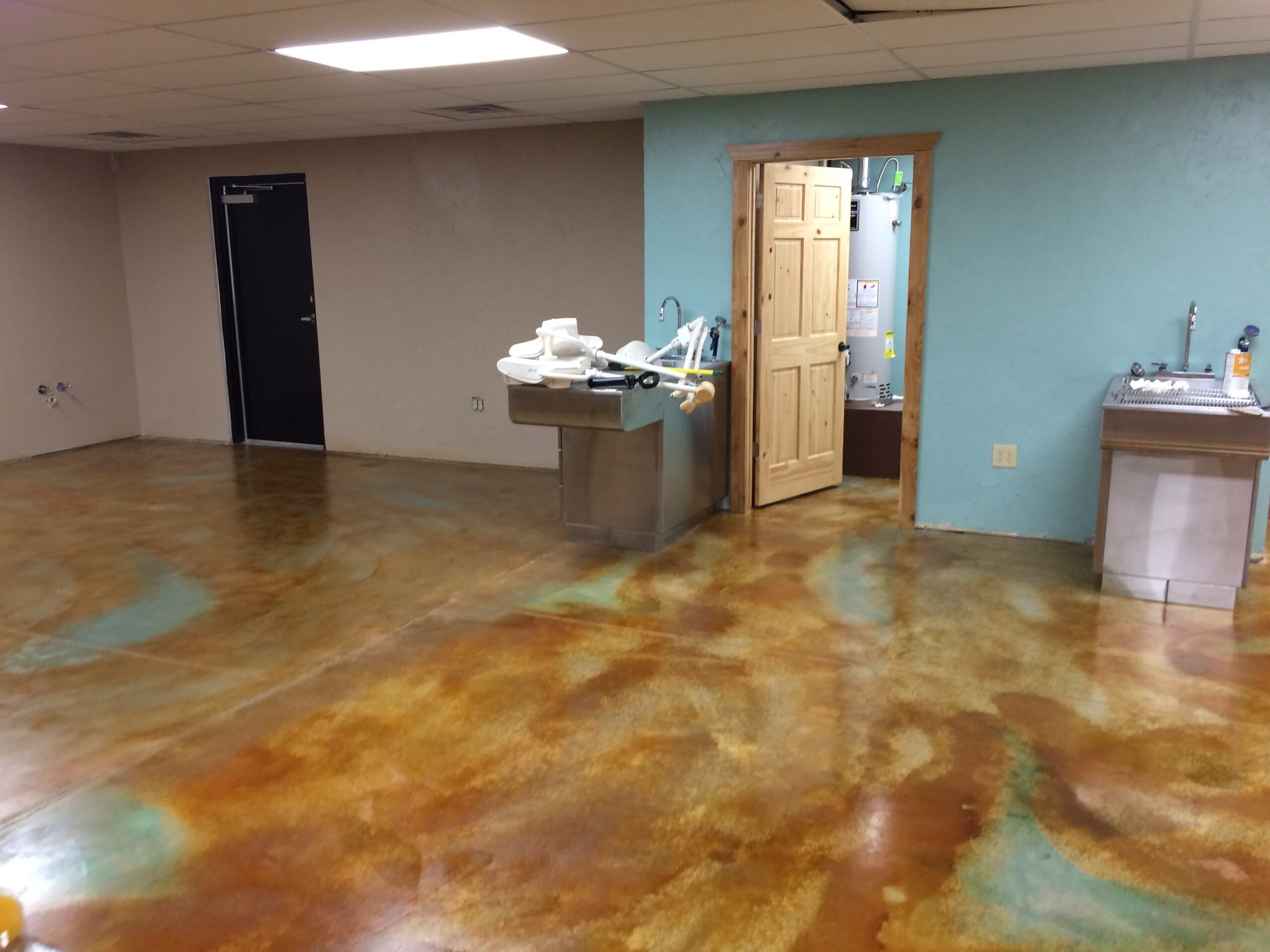 animal hospital stained concrete floors