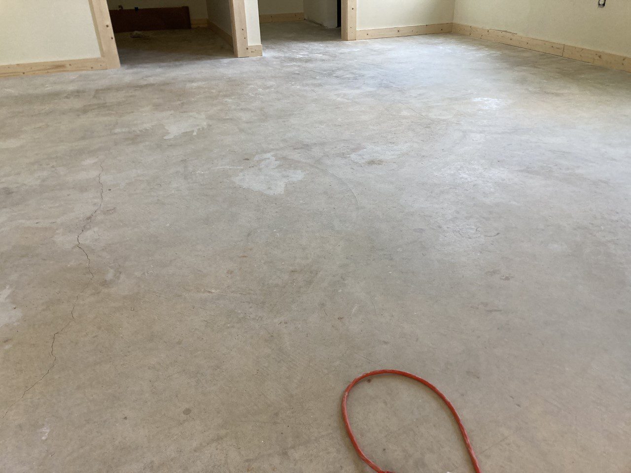 Cleaned and mopped concrete floor