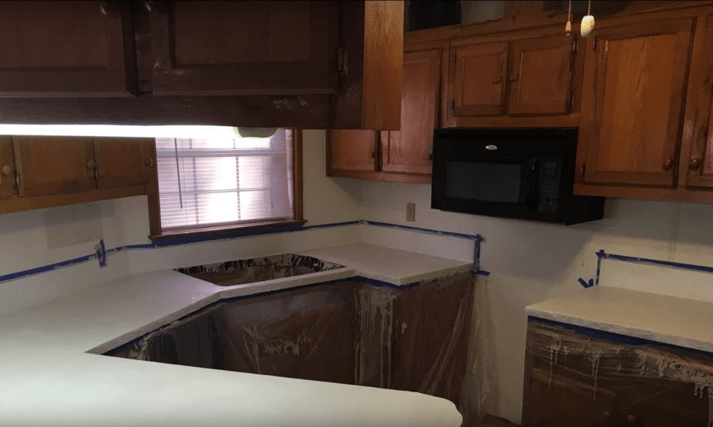 Refinish Old Formica Countertop With Concrete Overlay