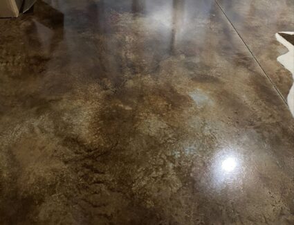 Acid Stained Concrete Basement Floor