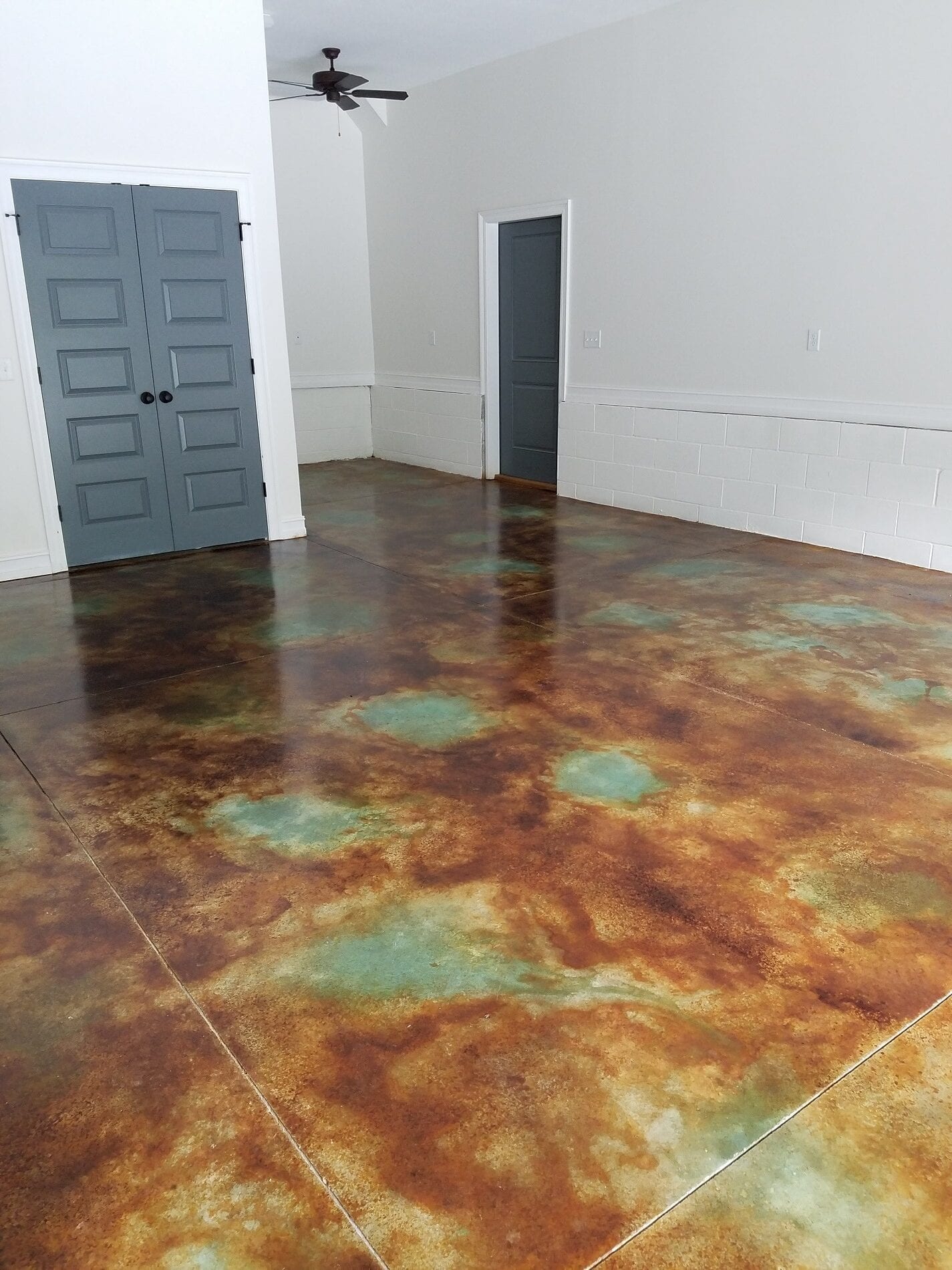 Marbled Acid Stained Concrete Floor