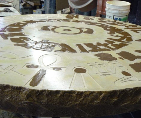 Hand-Crafted Concrete Table with Concrete Overlay Design