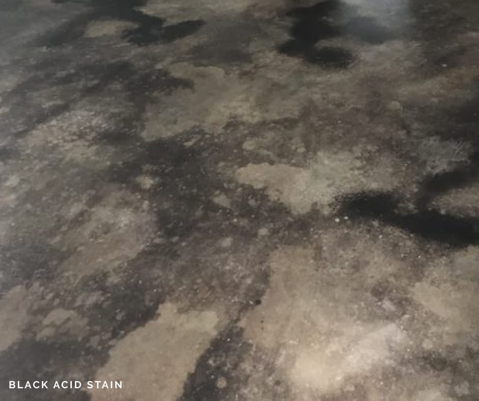Black Acid Stained Concrete Basement Floor Black Acid Stained Concrete Basement Floor
