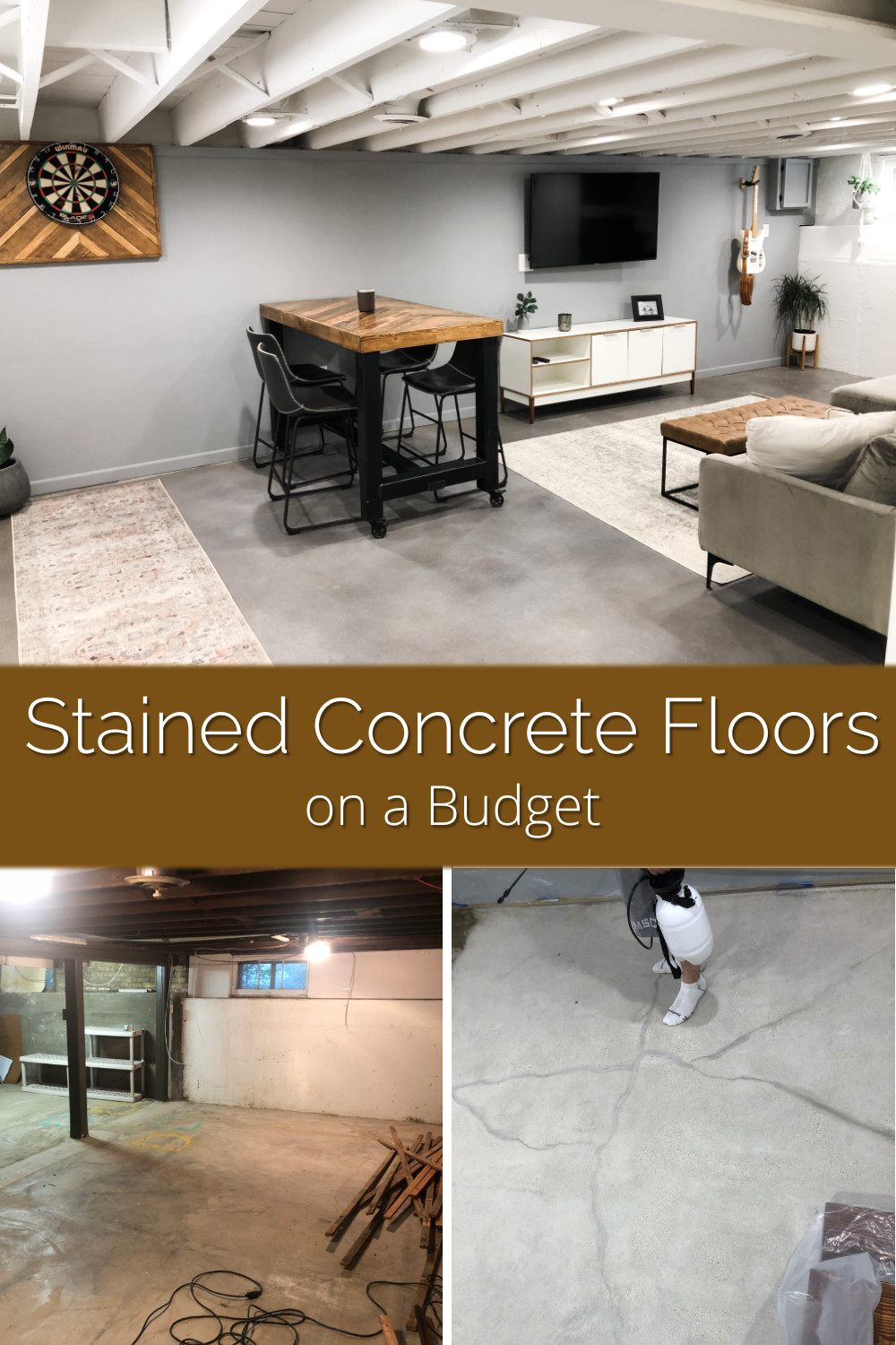 Stained Concrete Floors on a Budget