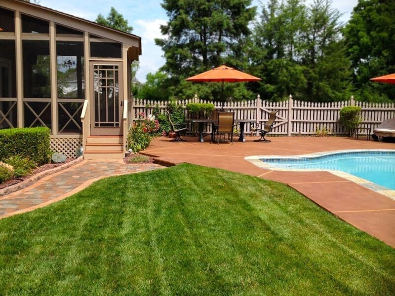 Stained Concrete Pool Deck