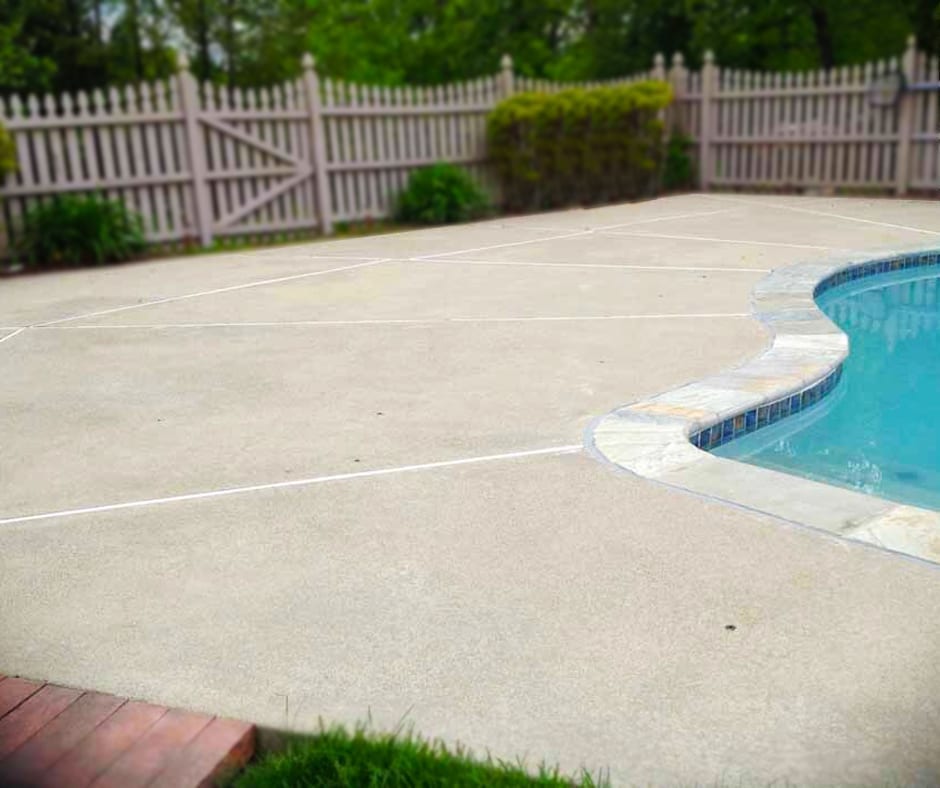 Pool Deck Before Concrete Stain