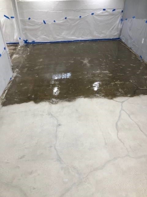 Sealer being used as primer and applied to concrete surface to help dye adhere and ensure even coverage