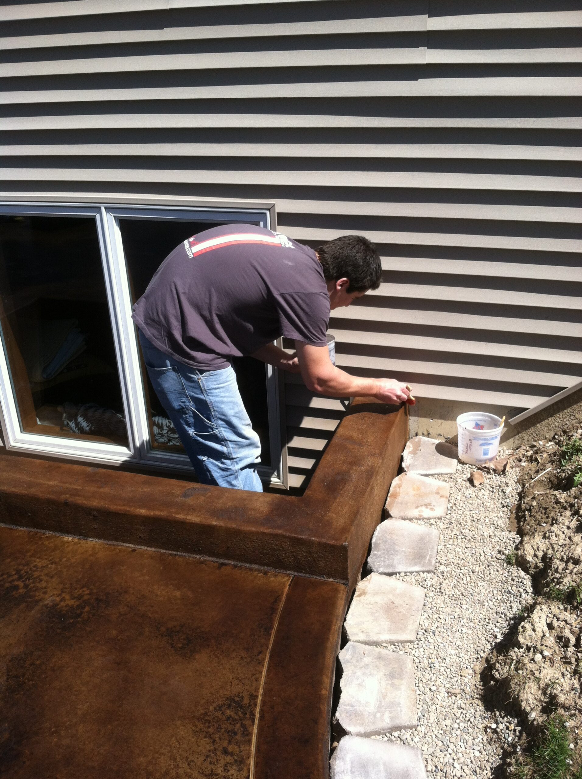 Applying Concrete Sealer with Foam Applicator