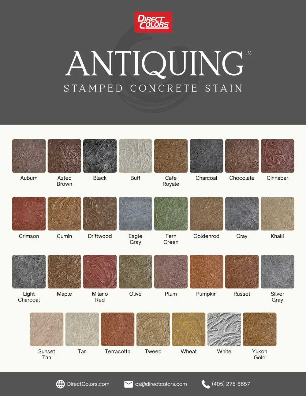 Antiquing™ Stain Color Chart
