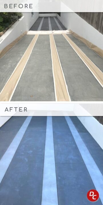 Stained Concrete Driveway Before & After