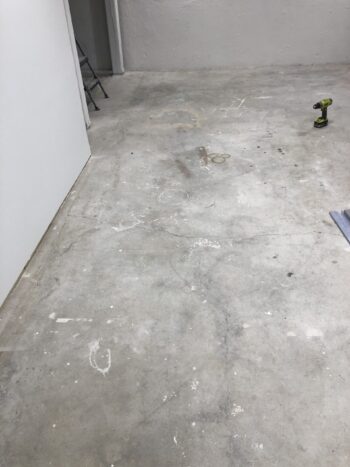 Concrete floor with paint stains