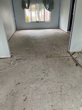 Concrete floors with carpet glue