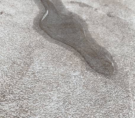 Water on sealed concrete surface after one hour