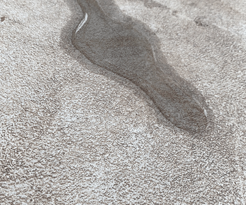 Water on sealed concrete surface after one hour