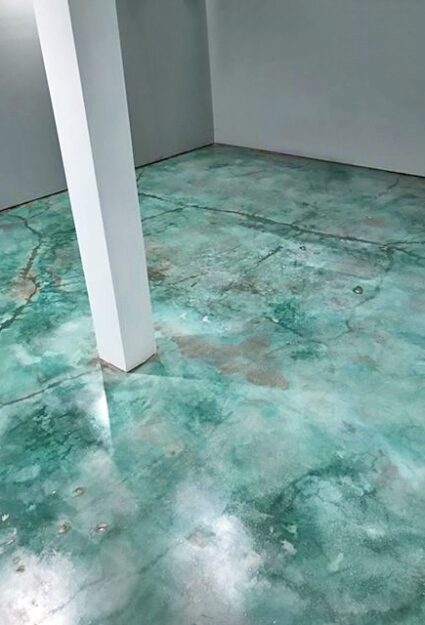 Turquoise Blue Concrete Floor